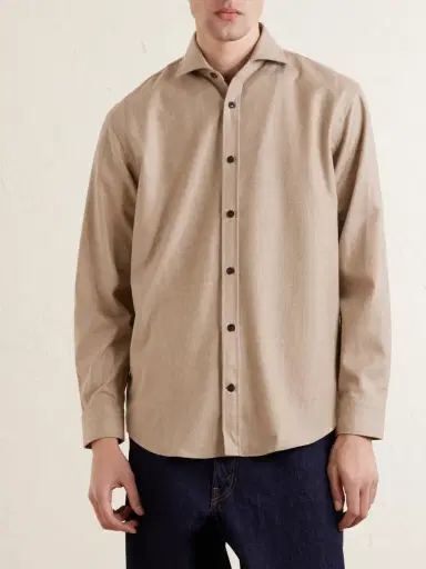 Purdey Cutaway-Collar Wool and Cashmere-Blend Shirt - Men | Thumbnail 3 Purdey Cutaway-Collar Wool and Cashmere-Blend Shirt - Men | Thumbnail 3