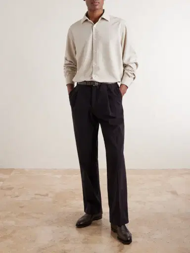 Zegna Garment-Dyed Mulberry Silk Shirt - Men | Thumbnail 2