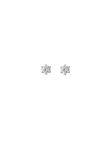 Wish Fine Jewelry 0.55ct Diamond Platinum Dainty Stud Earrings | Thumbnail 1