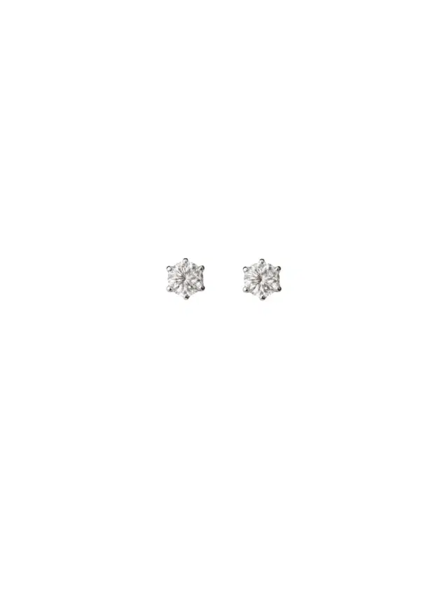 Wish Fine Jewelry 0.55ct Diamond Platinum Dainty Stud Earrings