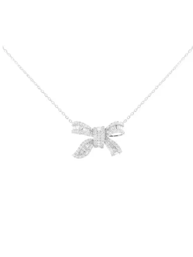 Wish Fine Jewelry 1.00ct Diamond 18K Gold Bow Necklace | Thumbnail 1