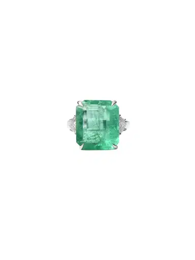 Wish Fine Jewelry 10.61ct Emerald Diamond 18K Gold Cocktail Ring | Thumbnail 1 Wish Fine Jewelry 10.61ct Emerald Diamond 18K Gold Cocktail Ring | Thumbnail 1