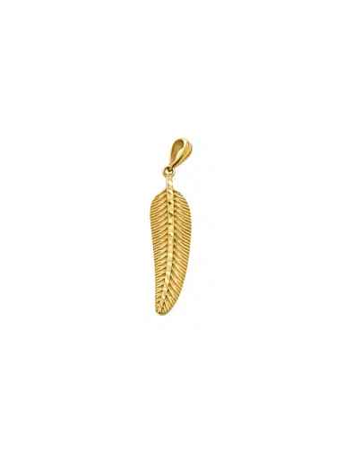 Wish Fine Jewelry 14K Gold Feather Pendant | Thumbnail 1 Wish Fine Jewelry 14K Gold Feather Pendant | Thumbnail 1