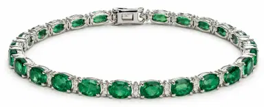 Wish Fine Jewelry 8.6ct Emerald Diamond 18K Gold Tennis Bracelet | Thumbnail 1 Wish Fine Jewelry 8.6ct Emerald Diamond 18K Gold Tennis Bracelet | Thumbnail 1