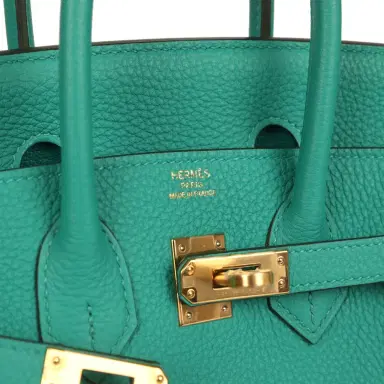 HERMÈS Hermes Birkin 25 Vert Verone Togo Gold Hardware | Thumbnail 7 HERMÈS Hermes Birkin 25 Vert Verone Togo Gold Hardware | Thumbnail 7