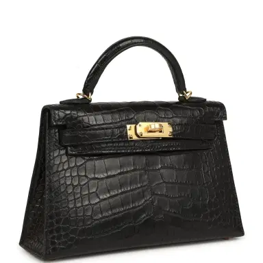 HERMÈS Hermes Kelly Sellier 20 Black Matte Alligator Gold Hardware | Thumbnail 2 HERMÈS Hermes Kelly Sellier 20 Black Matte Alligator Gold Hardware | Thumbnail 2