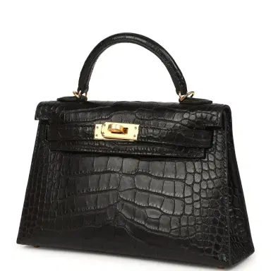 HERMÈS Hermes Kelly Sellier 20 Black Matte Alligator Gold Hardware | Thumbnail 5 HERMÈS Hermes Kelly Sellier 20 Black Matte Alligator Gold Hardware | Thumbnail 5