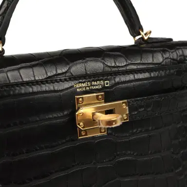 HERMÈS Hermes Kelly Sellier 20 Black Matte Alligator Gold Hardware | Thumbnail 7 HERMÈS Hermes Kelly Sellier 20 Black Matte Alligator Gold Hardware | Thumbnail 7