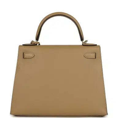 HERMÈS Hermes Kelly Sellier 28 Poussiere Epsom Permabrass Hardware | Thumbnail 4