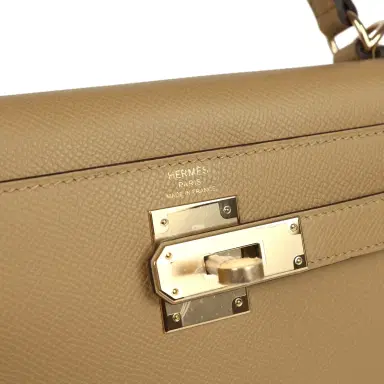 HERMÈS Hermes Kelly Sellier 28 Poussiere Epsom Permabrass Hardware | Thumbnail 7