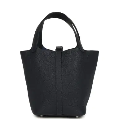 HERMÈS Hermes Picotin Lock 18 Bleu Nuit Clemence Palladium Hardware | Thumbnail 4