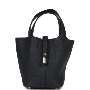 HERMÈS Hermes Picotin Lock 18 Bleu Nuit Clemence Palladium Hardware | Thumbnail 1