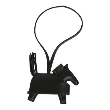 HERMÈS Hermes Rodeo Rock Bag Charm PM Black Milo Lambskin Palladium Hardware | Thumbnail 2 HERMÈS Hermes Rodeo Rock Bag Charm PM Black Milo Lambskin Palladium Hardware | Thumbnail 2