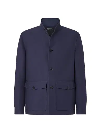Zegna Men's Cotton and Hemp Chore Coat - Dark Indigo Blue | Thumbnail 1 Zegna Men's Cotton and Hemp Chore Coat - Dark Indigo Blue | Thumbnail 1