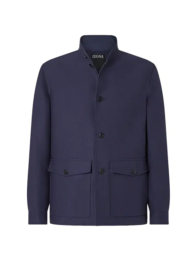 Men's Cotton and Hemp Chore Coat - Dark Indigo Blue
