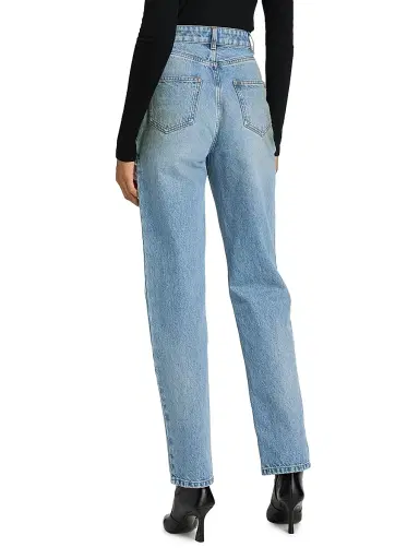 AREA Women's Crystal Fray Slit Jeans - Medium Blue - Size 29 | Thumbnail 5