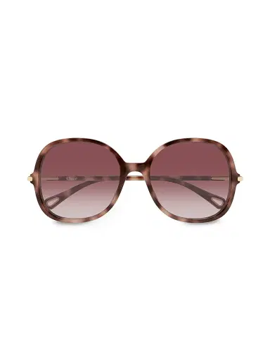 Chloé Women's Tubolar 57MM Round Sunglasses - Brown | Thumbnail 2
