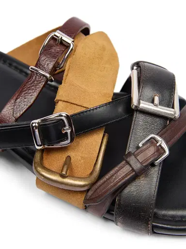 Acne Studios Men's Beltie Layered Buckle Sandals - Multi Brown | Thumbnail 5 Acne Studios Men's Beltie Layered Buckle Sandals - Multi Brown | Thumbnail 5