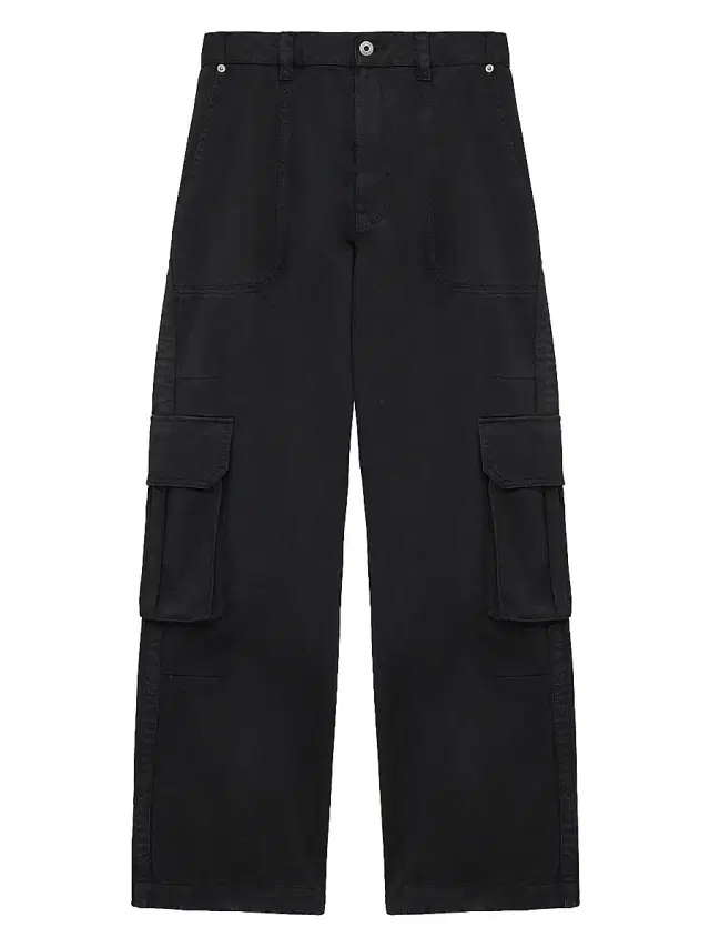 Men's Cotton Cargo Trousers - Black