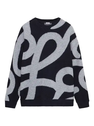 Loewe Men's Logo Crewneck Sweatshirt - Navy Grey | Thumbnail 1 Loewe Men's Logo Crewneck Sweatshirt - Navy Grey | Thumbnail 1