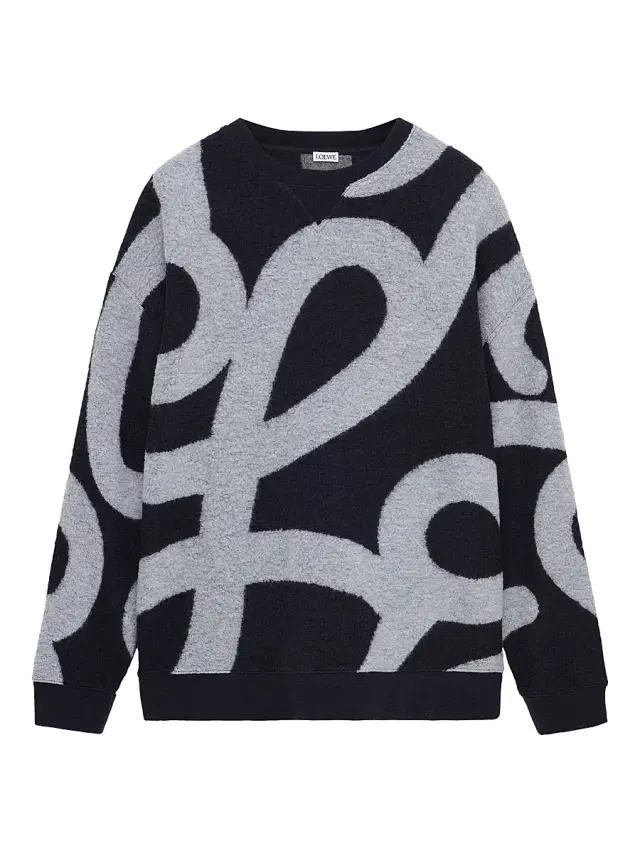 LOEWE Men's Logo Crewneck Sweatshirt - Navy Grey