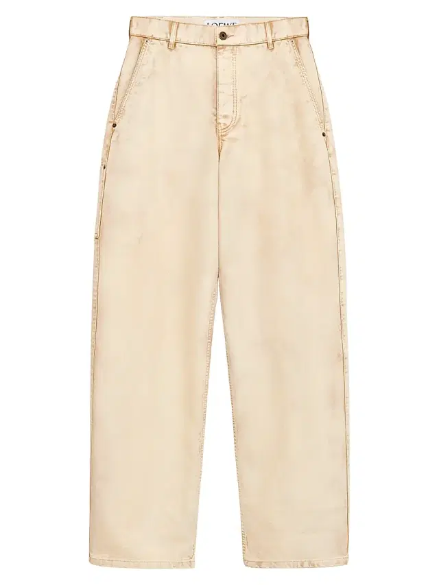 Men's Garment-Dyed Cotton Twill Trousers - Beige
