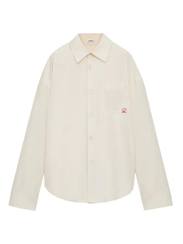 Men's Embroidered Cotton-Blend Shirt - Ecru