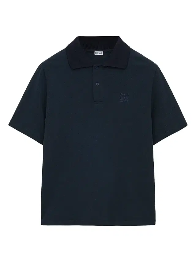 Men's Cotton-Blend Polo Shirt - Navy Blue