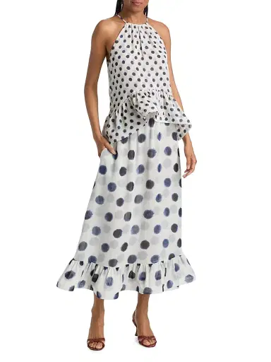Misa Los Angeles Women's Faith Polka Dot Halterneck Top | Thumbnail 2