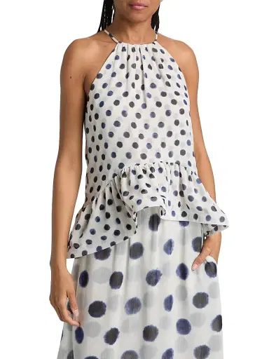 Misa Los Angeles Women's Faith Polka Dot Halterneck Top | Thumbnail 3