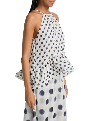 Misa Los Angeles Women's Faith Polka Dot Halterneck Top | Thumbnail 4