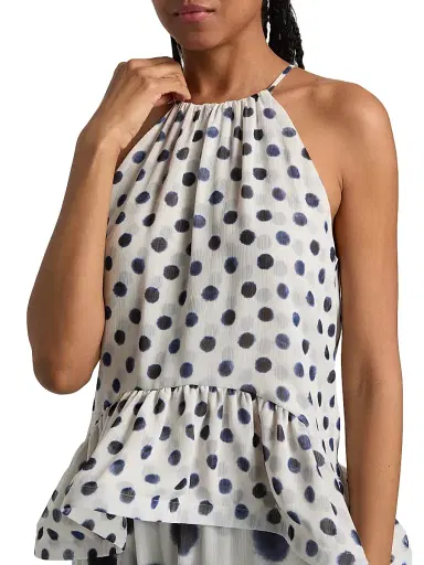 Misa Los Angeles Women's Faith Polka Dot Halterneck Top | Thumbnail 6