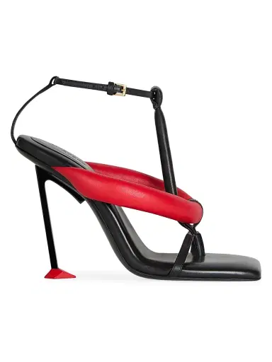 Givenchy Women's Boudoir Bicolor Heeled Thongs in Nappa Leather - Black Red | Thumbnail 1