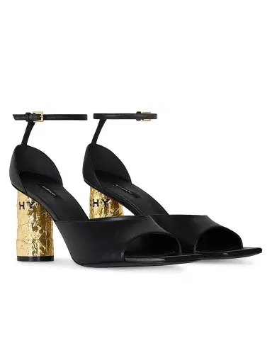 Givenchy Women's Tape Heel Sandals in Leather - Black | Thumbnail 2
