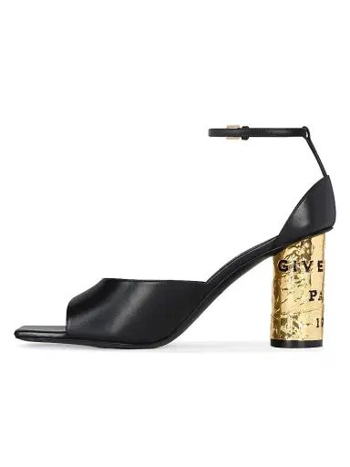 Givenchy Women's Tape Heel Sandals in Leather - Black | Thumbnail 3
