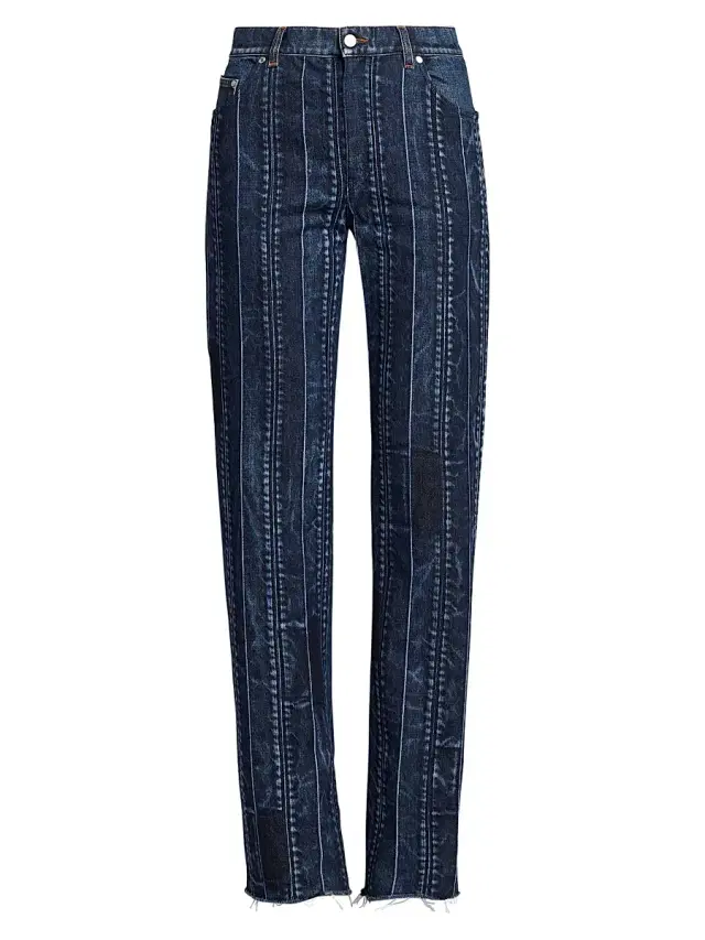 Women's Dyed Mid-Rise Straight Jeans - Dark Blue