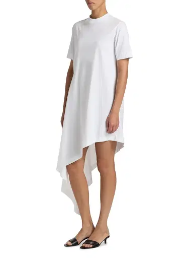 Loulou de Saison Women's Igari Asymmetric Pleated Dress - White | Thumbnail 4