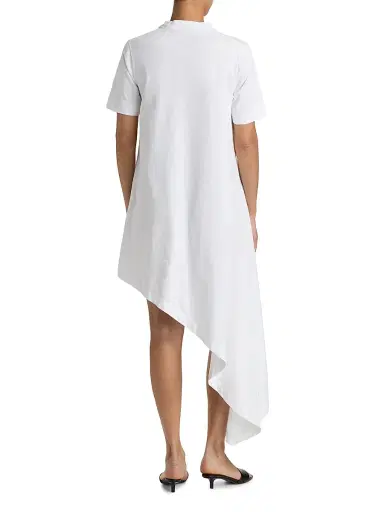 Loulou de Saison Women's Igari Asymmetric Pleated Dress - White | Thumbnail 5