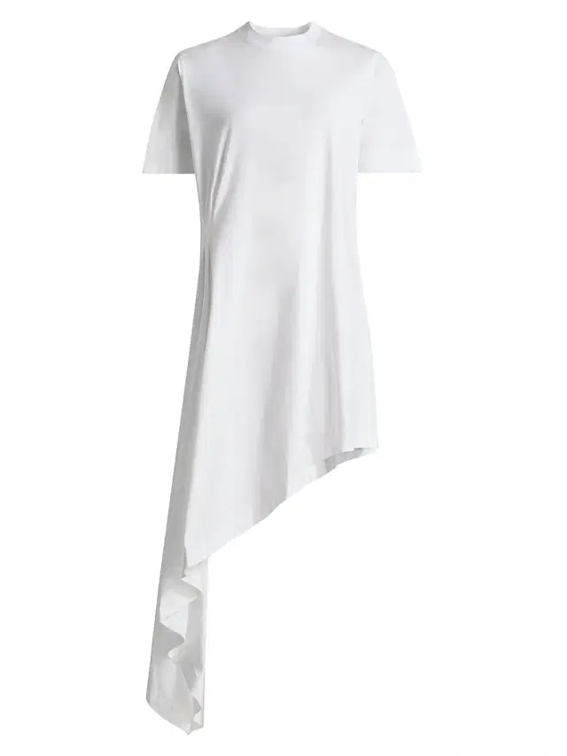Women's Igari Asymmetric Pleated Dress - White