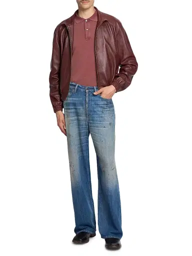 Acne Studios Men's Lokot Leather Bomber Jacket - Rum Brown | Thumbnail 2