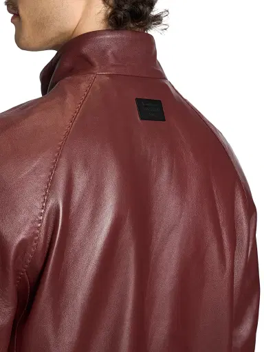 Acne Studios Men's Lokot Leather Bomber Jacket - Rum Brown | Thumbnail 6