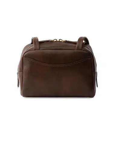 Prada Women's Carry Antiqued Mini Leather Top Handle Bag - Dark Brown | Thumbnail 3