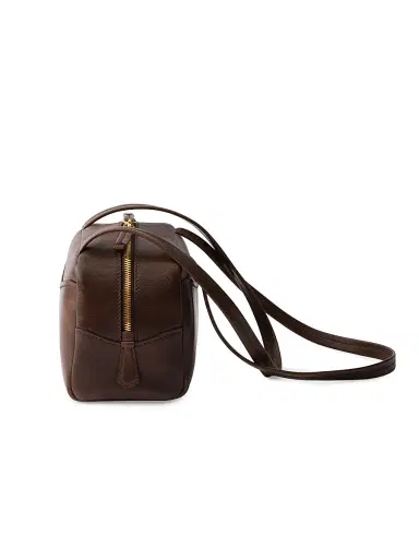 Prada Women's Carry Antiqued Mini Leather Top Handle Bag - Dark Brown | Thumbnail 4