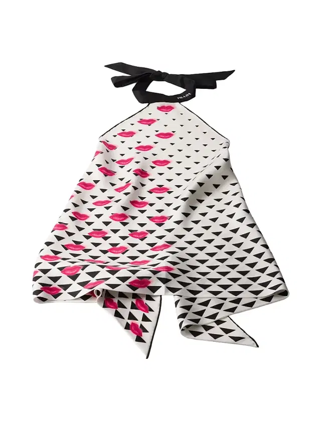Prada Women's Printed Silk Twill Top - Black