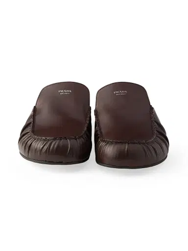 Prada Men's Leather Mules - Brown - Size 5 | Thumbnail 3