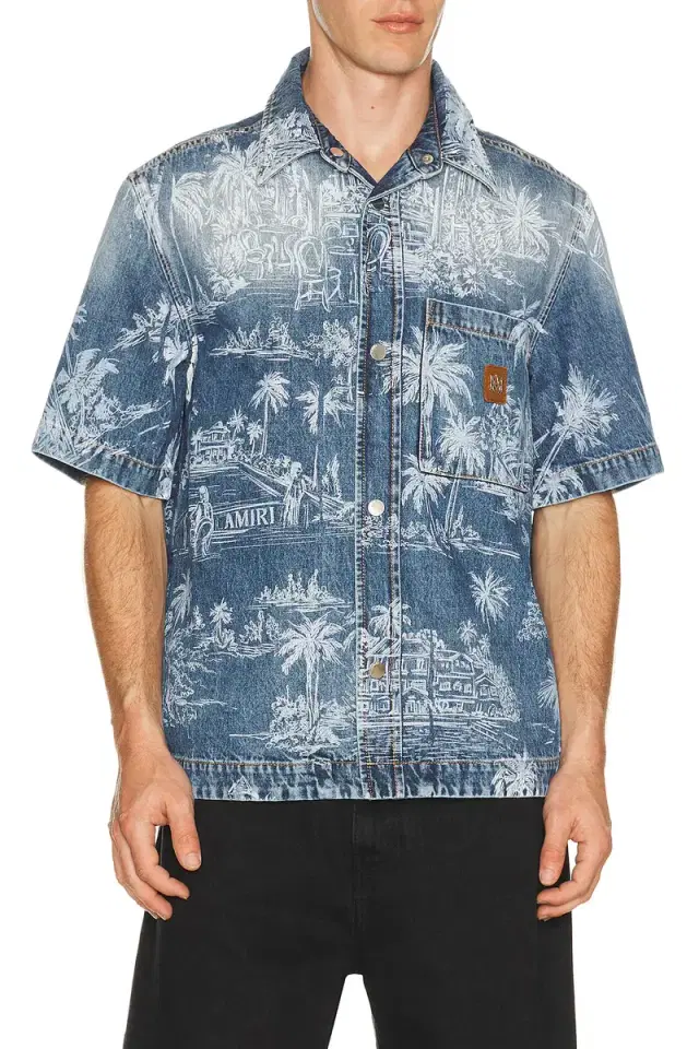 Amiri Chateau Palms Denim Shirt