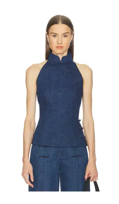 Sau Lee Ezra Denim Top | Thumbnail 1 Sau Lee Ezra Denim Top | Thumbnail 1
