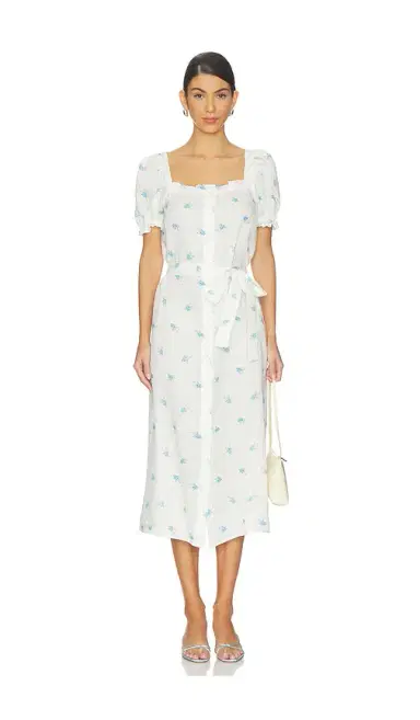 Sleeper Brigitte Linen Midi Dress | Thumbnail 1