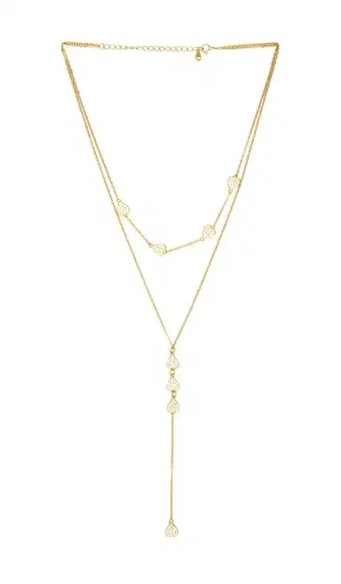 Mazin Jewels Pave Heart Lariat Necklace | Thumbnail 1