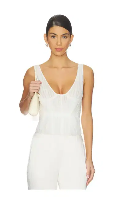 PRABAL GURUNG Plisse Corset Tank Bodysuit | Thumbnail 1 PRABAL GURUNG Plisse Corset Tank Bodysuit | Thumbnail 1